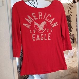 American Eagle, 3/4 sleeve tee.  Vintage style.